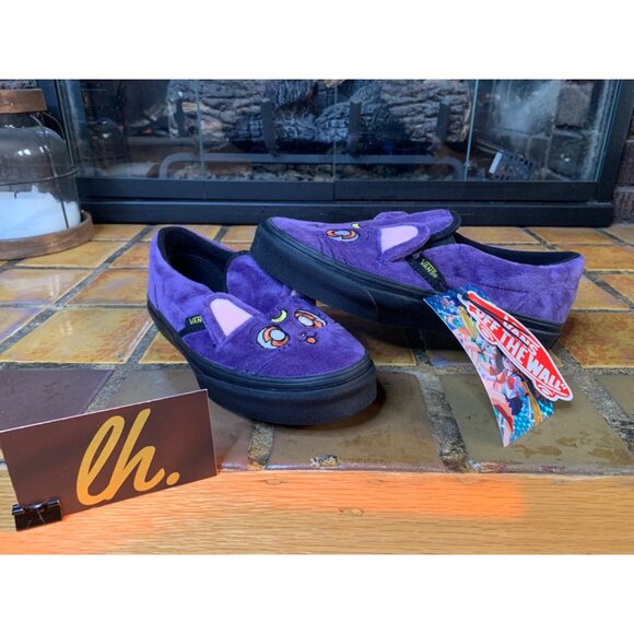 Kids 2.5 Vans x Sailor Moon “Luna” Purple Plush Slip On Shoes - Picture 7 of 7